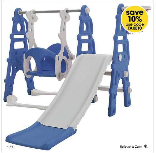 Living and Home Multifunctional Kids Swing and Slide Set With Code