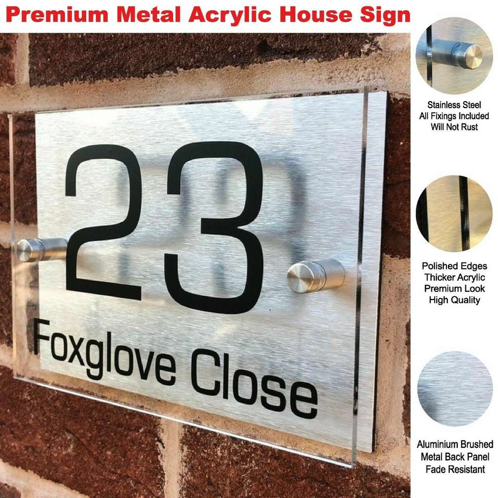 Personalised House Number Sign w/coupons Sold by STICKERSWAL
